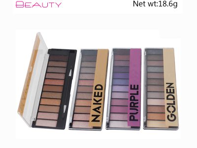 Fábrica de sombras de marca própria OEM personalizadas da China 12 cores paleta de glitter ES118