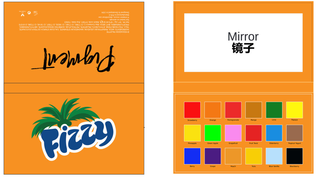 Custom eyeshadow palette with pictures and names 18 colors - ES0479