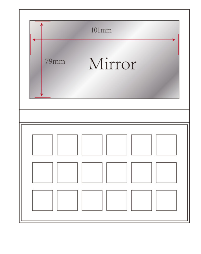 Custom eyeshadow palette with pictures and names 18 colors - ES0479
