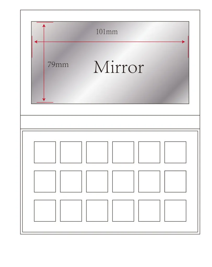 Custom eyeshadow palette with pictures and names 18 colors - ES0479