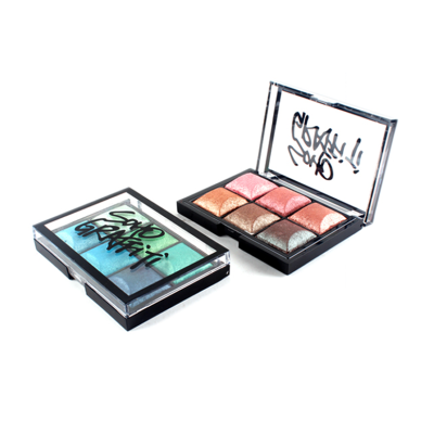 Palette pour les yeux 6 couleurs de cosmétiques de marque privée avec surligneur ES0173 Palette pour les yeux 6 couleurs de cosmétiques de marque privée avec surligneur ES0173