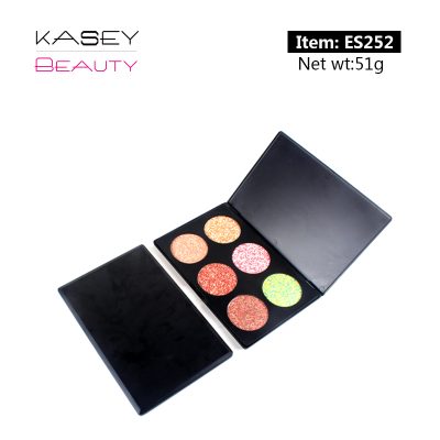 Private label cosmetics wholesale 6 colors face makeup palette ES0252