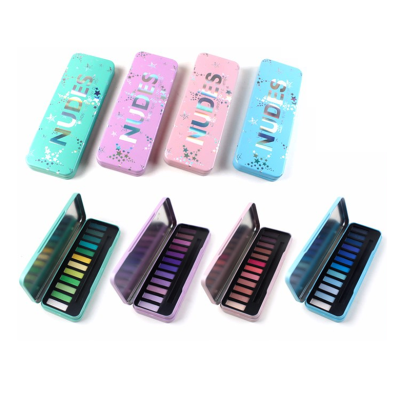 Best 12 colors tin box nude eyeshadow palette private label ES0361 Best 12 colors tin box nude eyeshadow palette private label ES0361