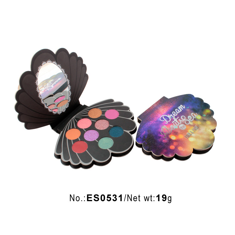 Private label glitter eyeshadow palette 9 colors paper packaging ES0531