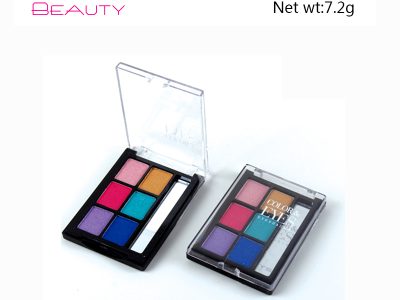 Palette de fards à paupières 6 couleurs avec miroir marque privée ES122