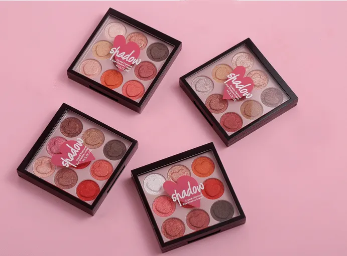 Paleta de sombras de ojos mate y pigmento alto de 9 colores personalizada ES0341