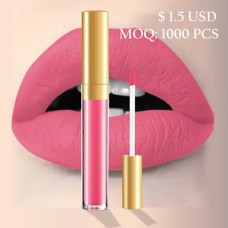 Brilho labial personalizado/batom fosco líquido private label com MOQ pequeno LG0356