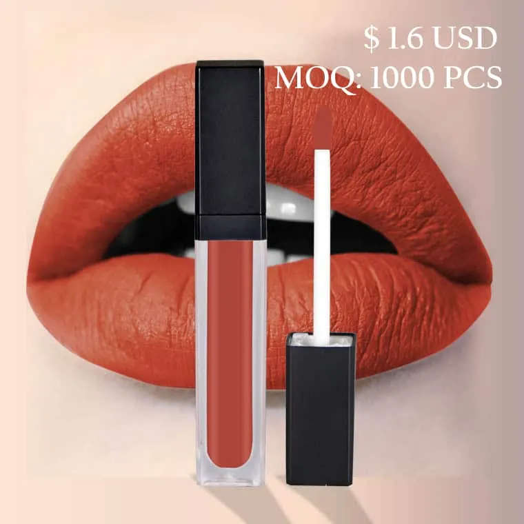 Brilho labial personalizado/batom fosco líquido private label com MOQ pequeno LG0356