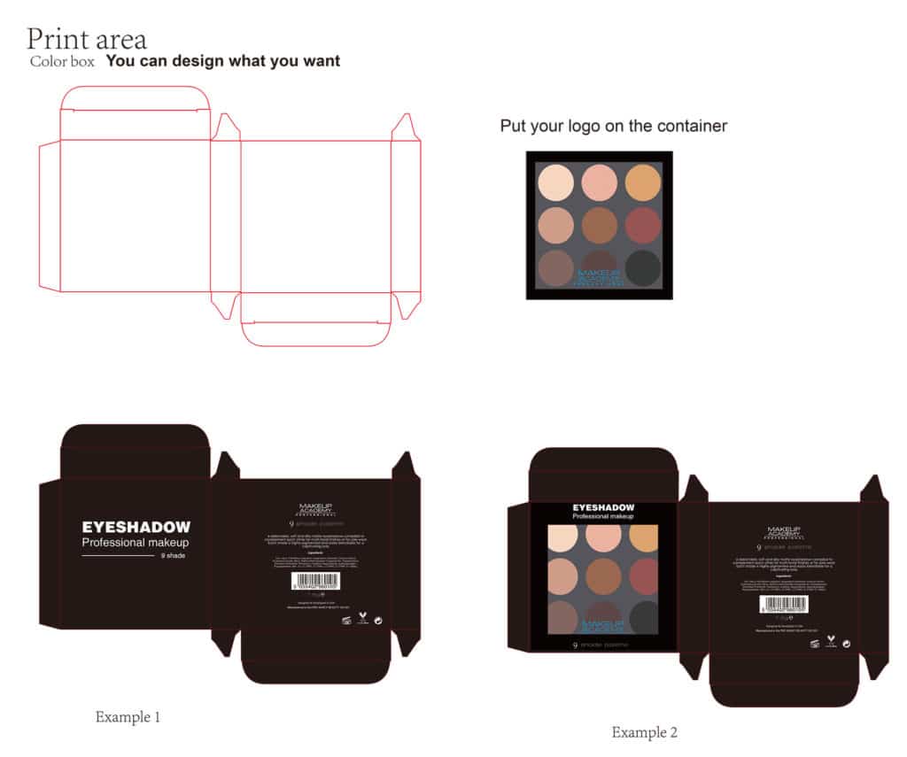 Private label makeup 9 colors eyeshadow palette