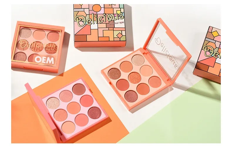 Paleta de sombras de ojos mate y pigmento alto de 9 colores personalizada ES0341
