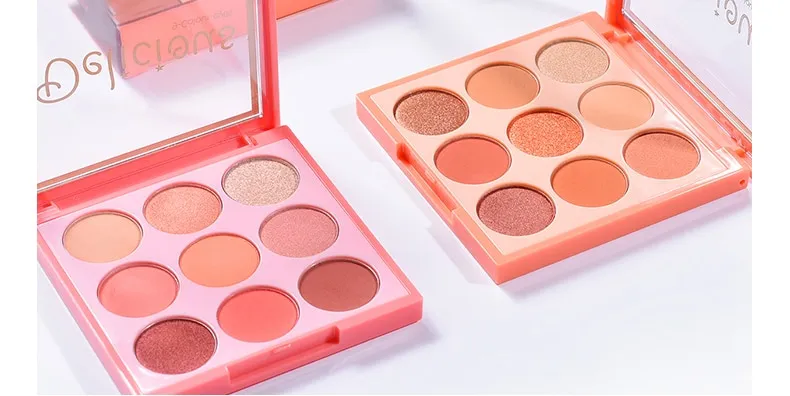 Paleta de sombras de ojos mate y pigmento alto de 9 colores personalizada ES0341
