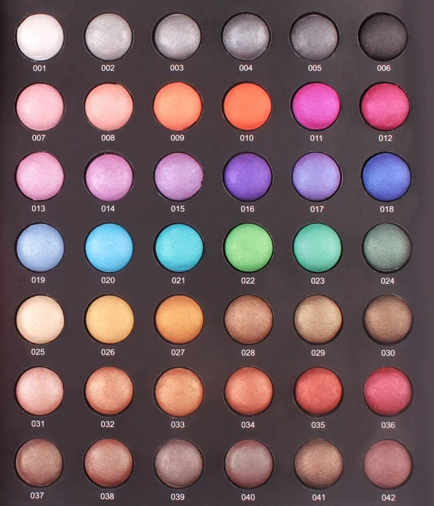 Eyeshadow colour sheet