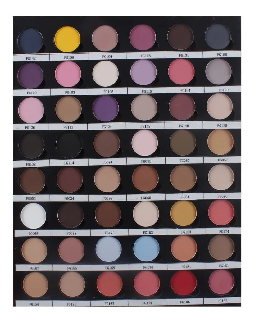 Eyeshadow colour sheet
