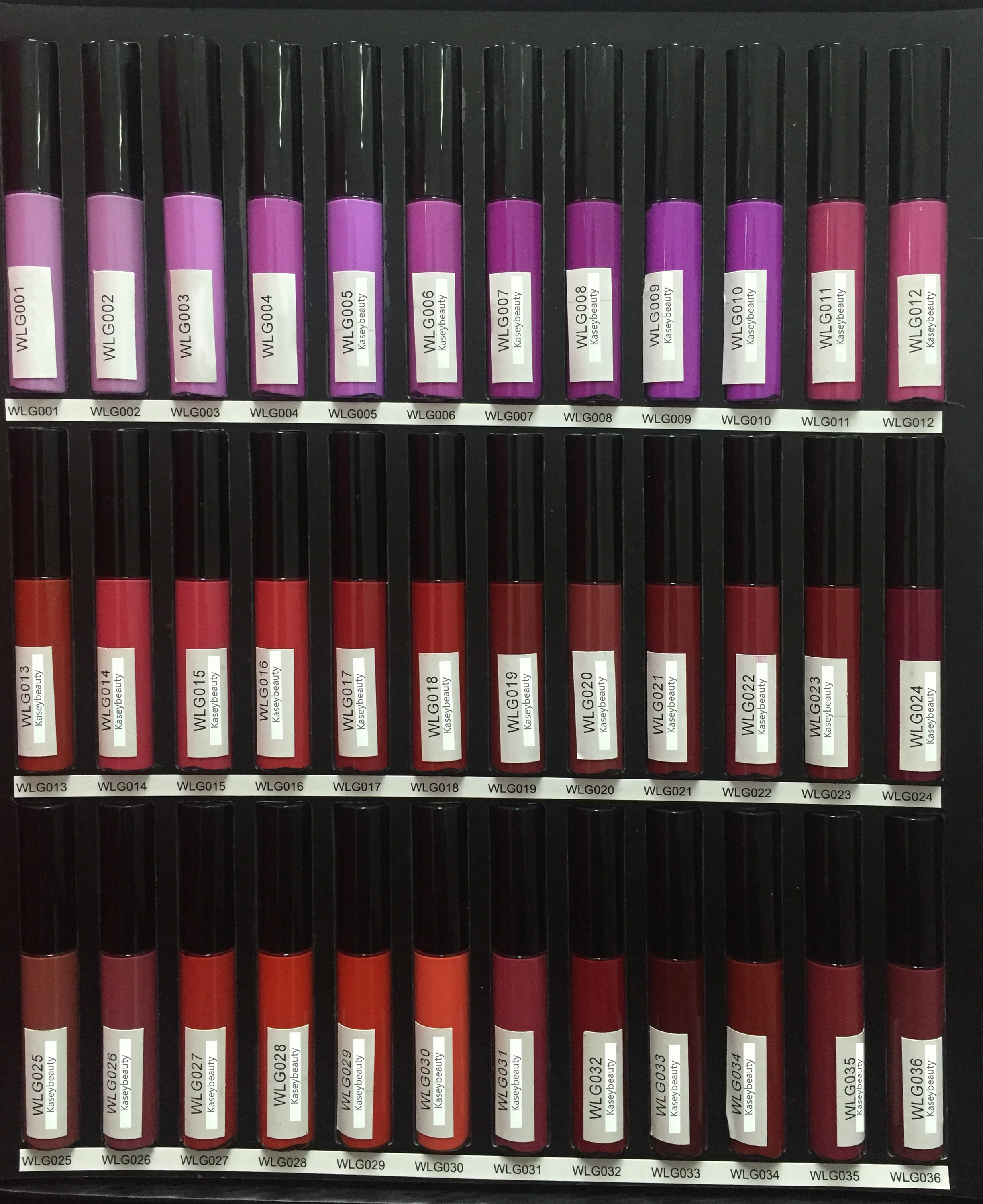 Mary Lip Gloss Color Chart