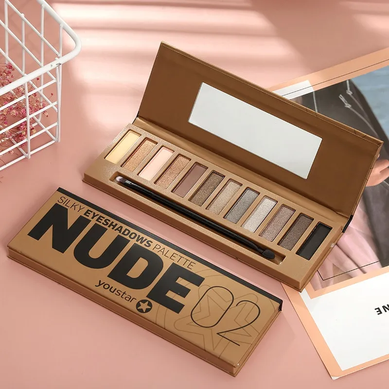 Best selling 12 colors nude eyeshadow palette highly pigment private label - ES0611