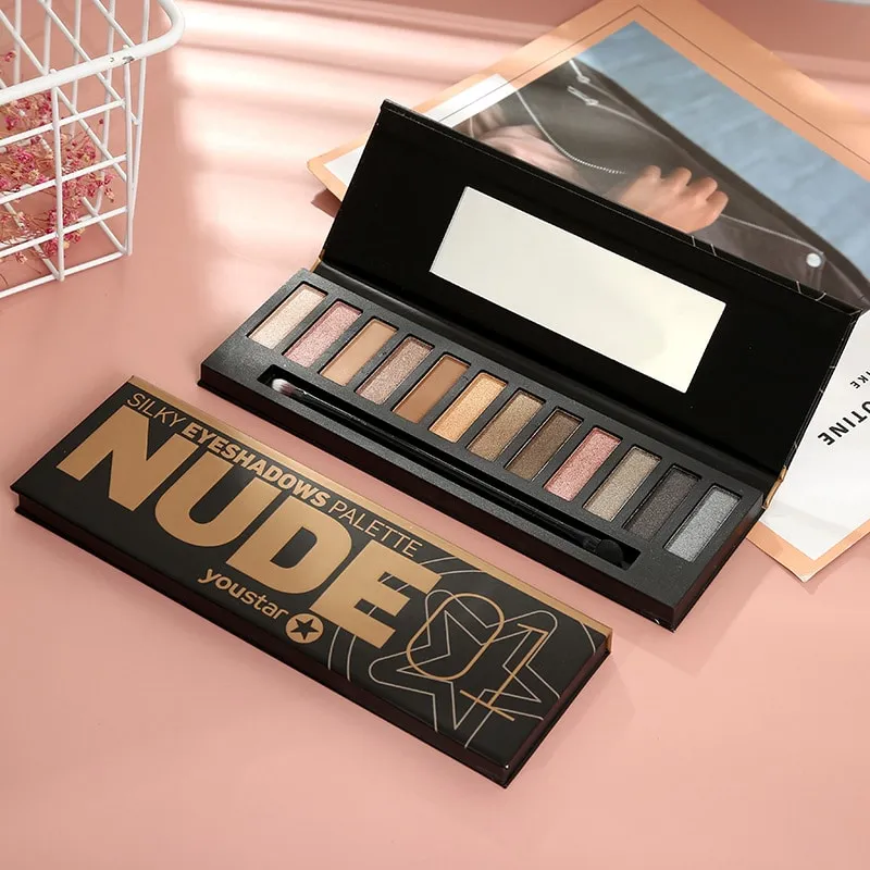 Best selling 12 colors nude eyeshadow palette highly pigment private label - ES0611