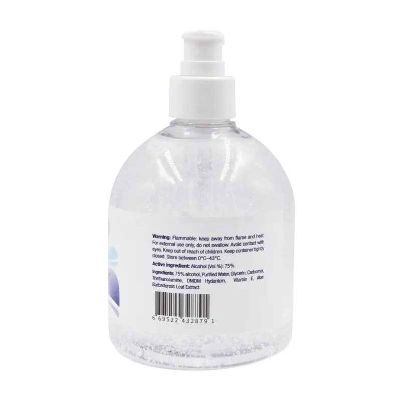 Hand sanitizer gel In stock wash free 75% alcohol 500ml - HS006