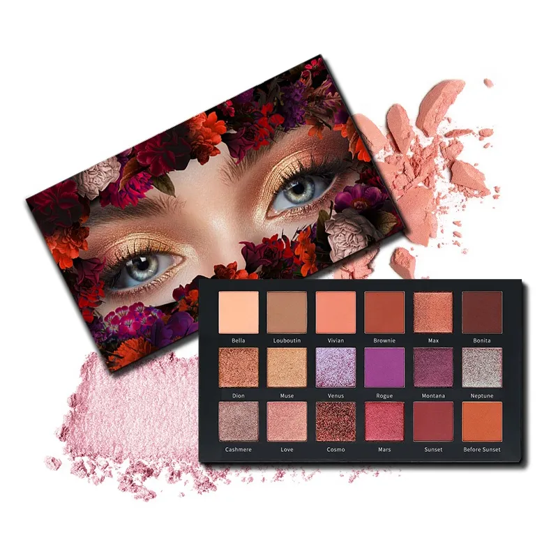 Palette di ombretti ad alta pigmentazione a 18 colori Private Label - ES0612