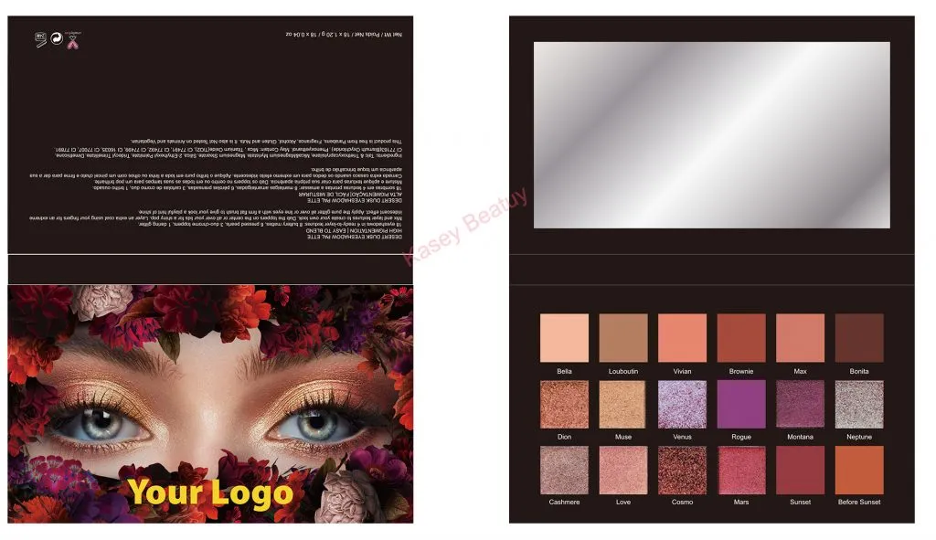 Palette di ombretti ad alta pigmentazione a 18 colori Private Label - ES0612
