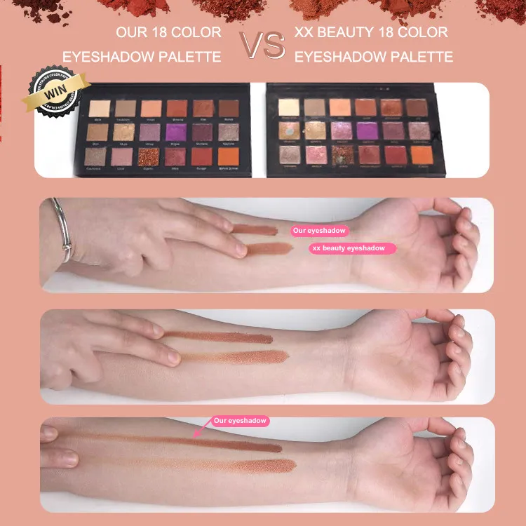 Palette di ombretti ad alta pigmentazione a 18 colori Private Label - ES0612