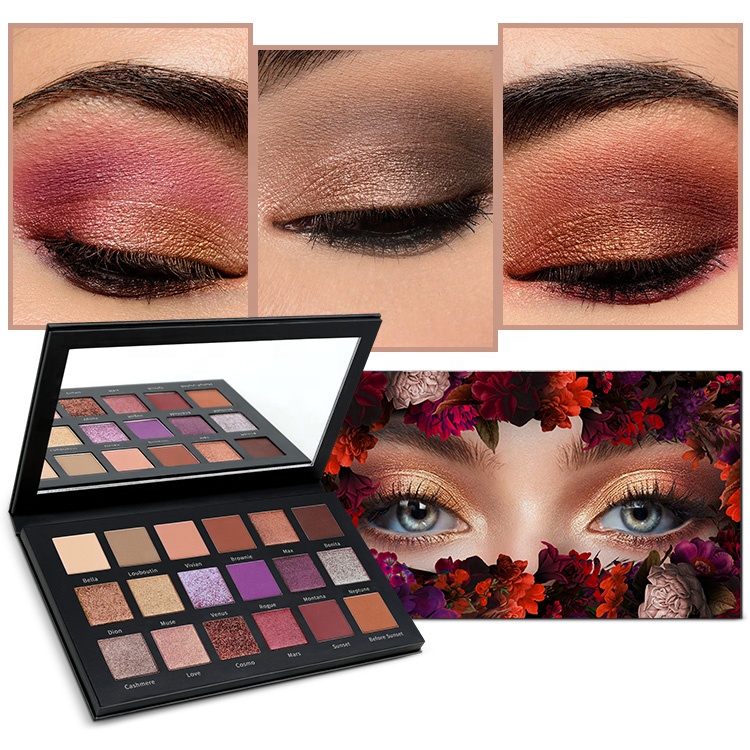 Private label eyeshadow high pigment 18 colors desert dusk with no minimum