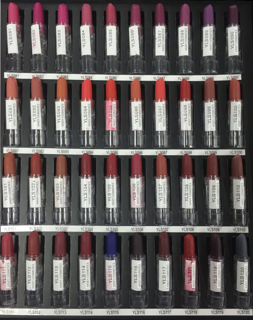 Private Label Lipstick Color Sheet