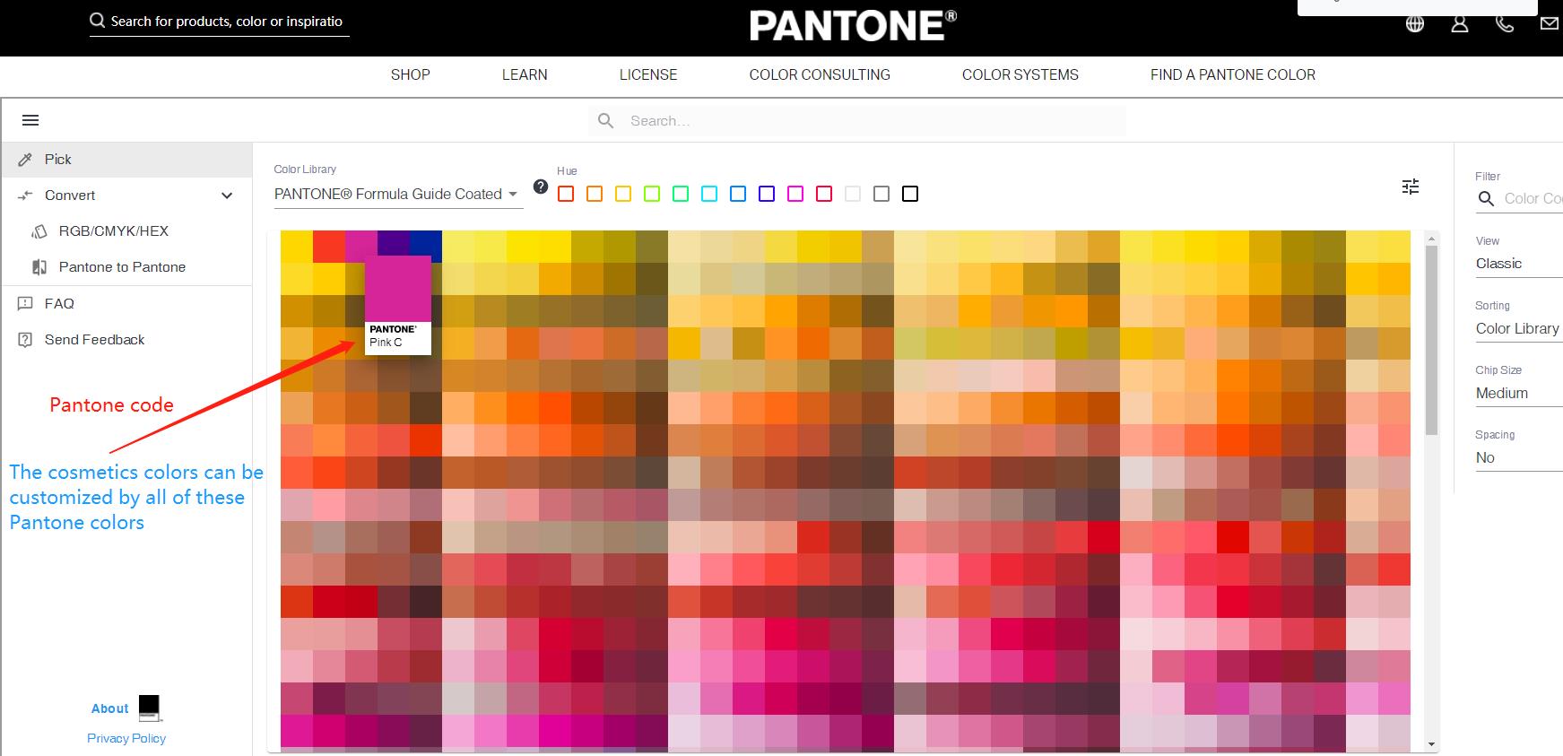 Customized cosmetics colors