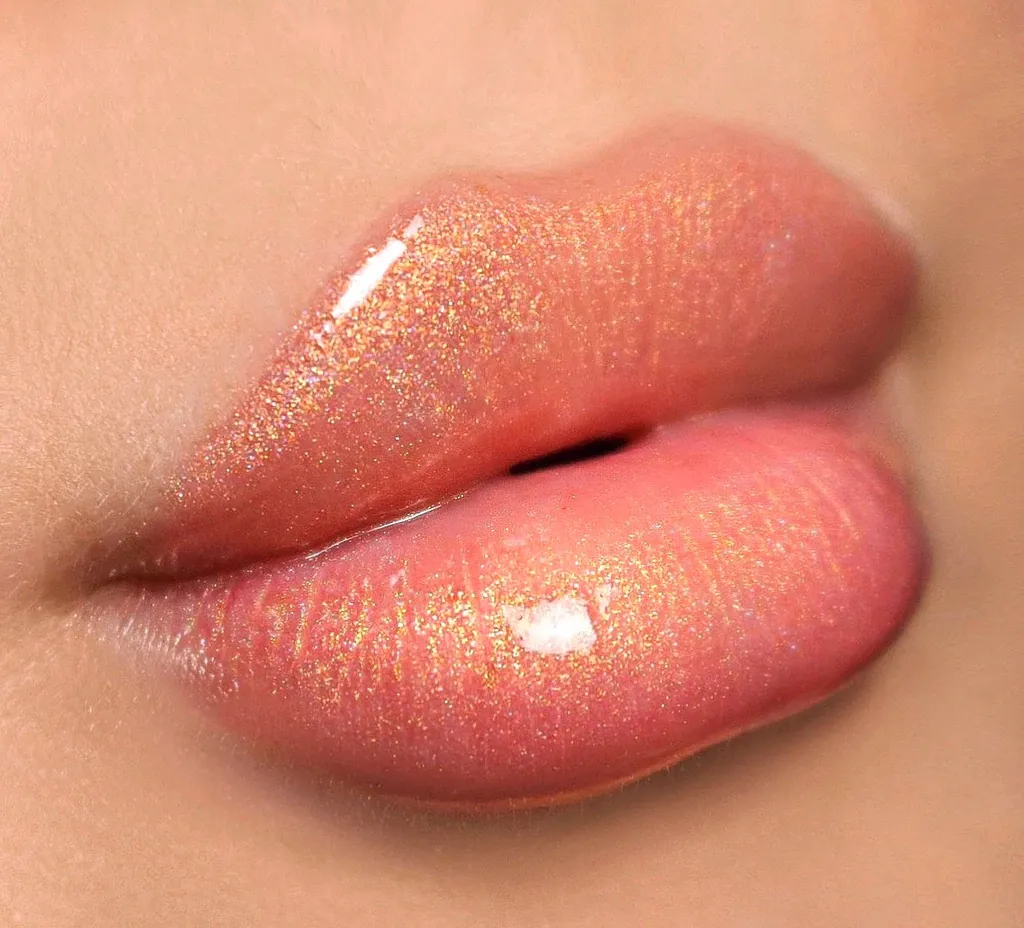 Wholesale sparkly & shimmer lip gloss no label with Rose gold packaging | LG0371