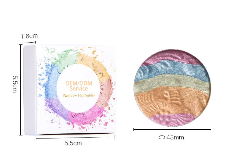 Private Label Rainbow Highlighter/Eyeshadow - Vibrant Shades for Stunning Looks - ES0641