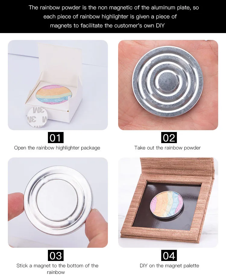 Private Label Rainbow Highlighter/Eyeshadow - Vibrant Shades for Stunning Looks - ES0641