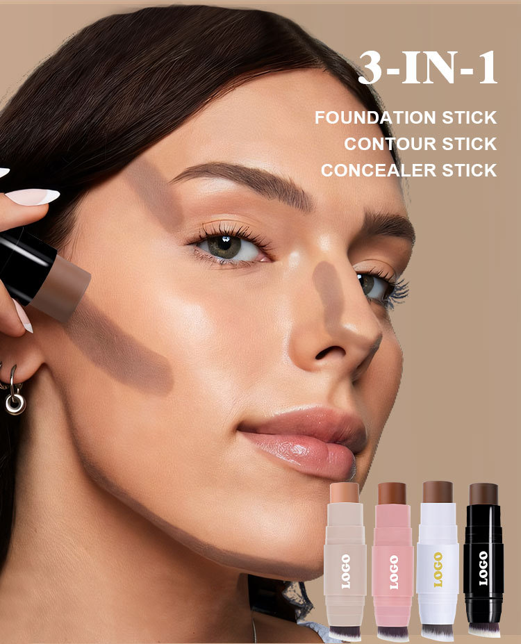 Custom 3-in-1 Contour Concealer Stick - Small Batch Private Label Multi Stick Custom 3-in-1 Contour Concealer Stick - Small Batch Private Label Multi Stick