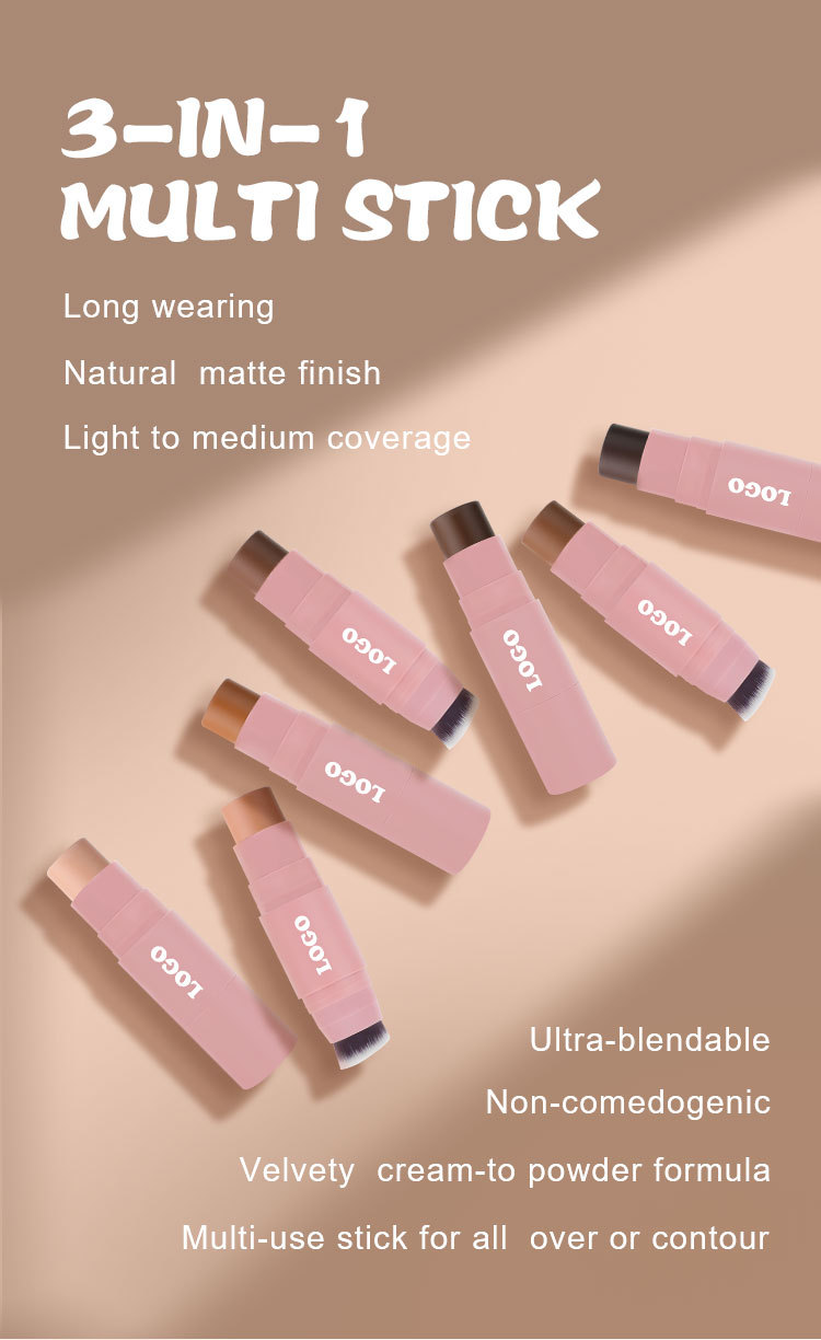 Custom 3-in-1 Contour Concealer Stick - Small Batch Private Label Multi Stick Custom 3-in-1 Contour Concealer Stick - Small Batch Private Label Multi Stick