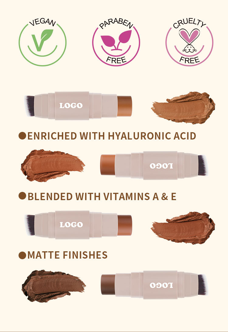 Custom 3-in-1 Contour Concealer Stick - Small Batch Private Label Multi Stick Custom 3-in-1 Contour Concealer Stick - Small Batch Private Label Multi Stick