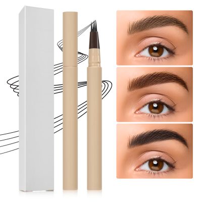 Custom Four-Tip Waterproof Eyebrow Pen - Private Label Natural Brow Pencil beige packaging 06 image