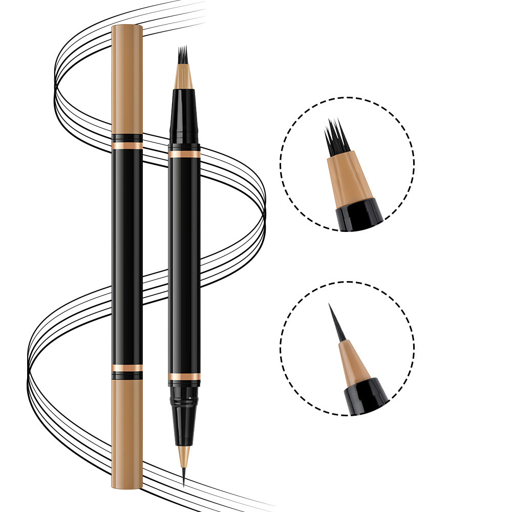 Custom Four-Tip Waterproof Eyebrow Pen - Private Label Natural Brow Pencil