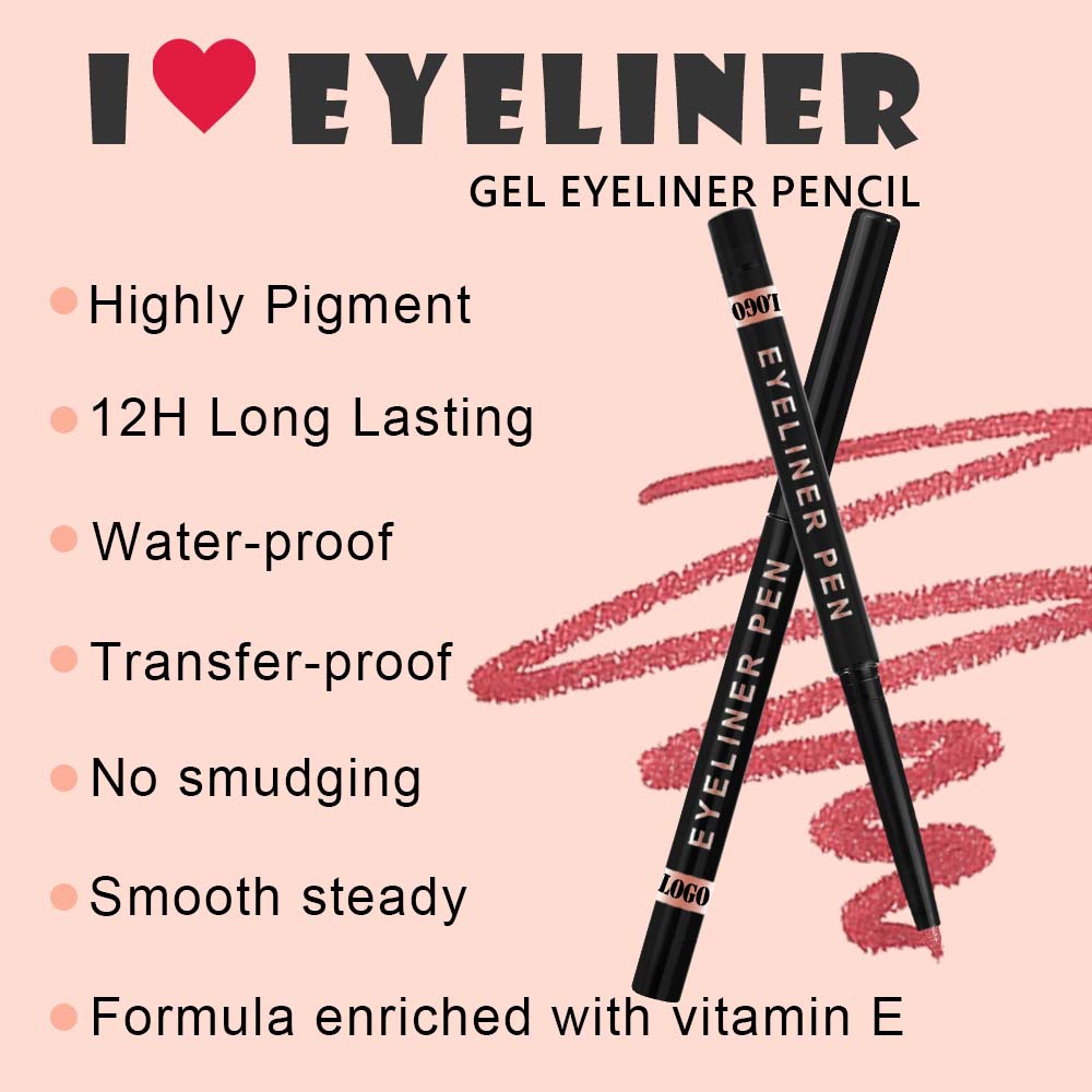 Custom Waterproof Gel Eyeliner Pencil - Small Batch Private Label Color Eyeliner Custom Waterproof Gel Eyeliner Pencil - Small Batch Private Label Color Eyeliner