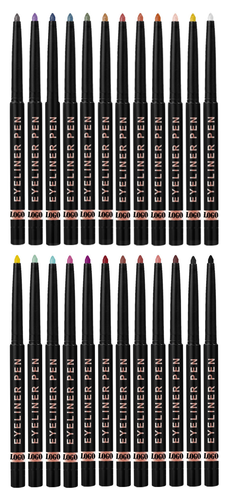 Custom Waterproof Gel Eyeliner Pencil - Small Batch Private Label Color Eyeliner Custom Waterproof Gel Eyeliner Pencil - Small Batch Private Label Color Eyeliner