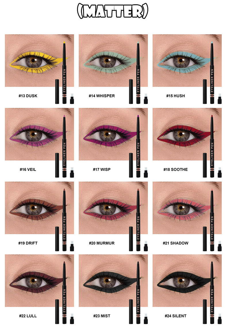 Custom Waterproof Gel Eyeliner Pencil - Small Batch Private Label Color Eyeliner Custom Waterproof Gel Eyeliner Pencil - Small Batch Private Label Color Eyeliner
