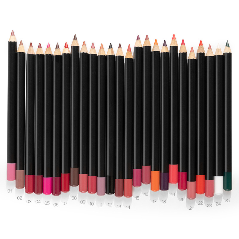 Custom Black Lip Liner Pencil - Private Label No Logo Lipstick Pencil