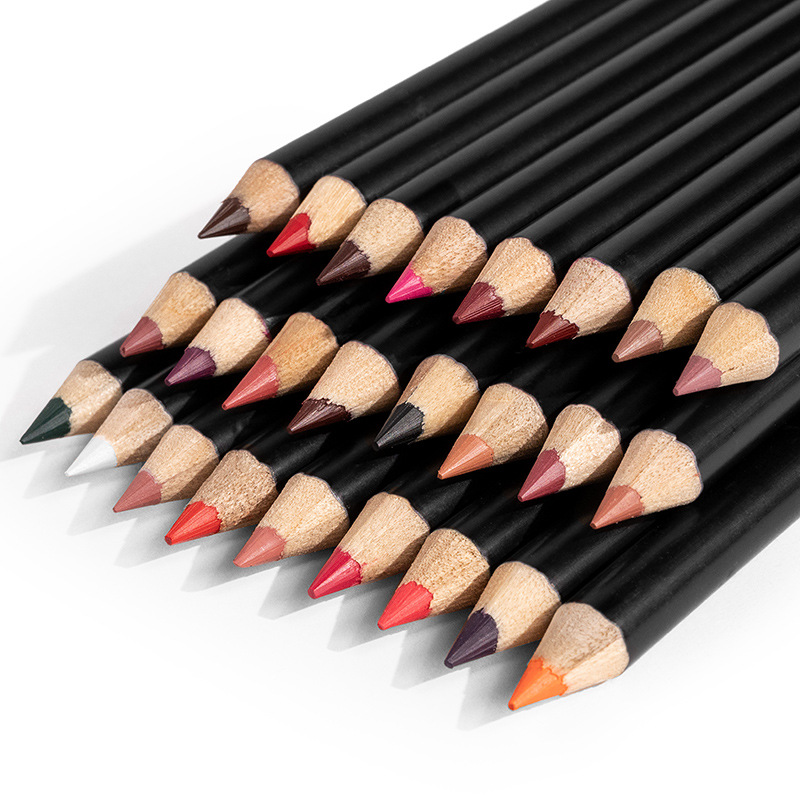 Custom Black Lip Liner Pencil - Private Label No Logo Lipstick Pencil