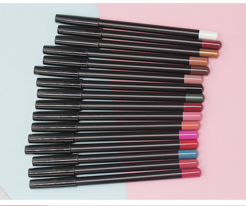 Custom Black Lip Liner Pencil - Private Label No Logo Lipstick Pencil