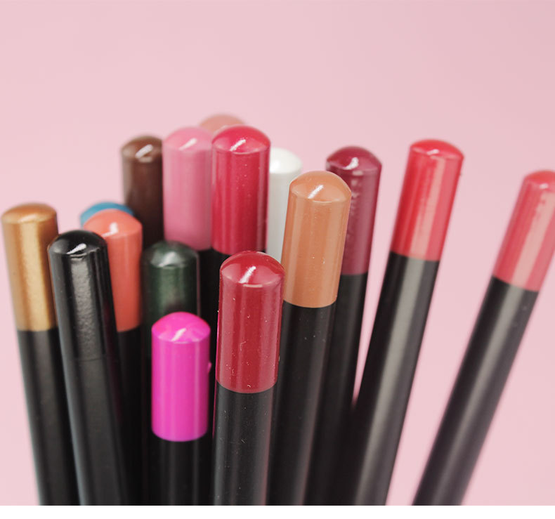 Custom Black Lip Liner Pencil - Private Label No Logo Lipstick Pencil
