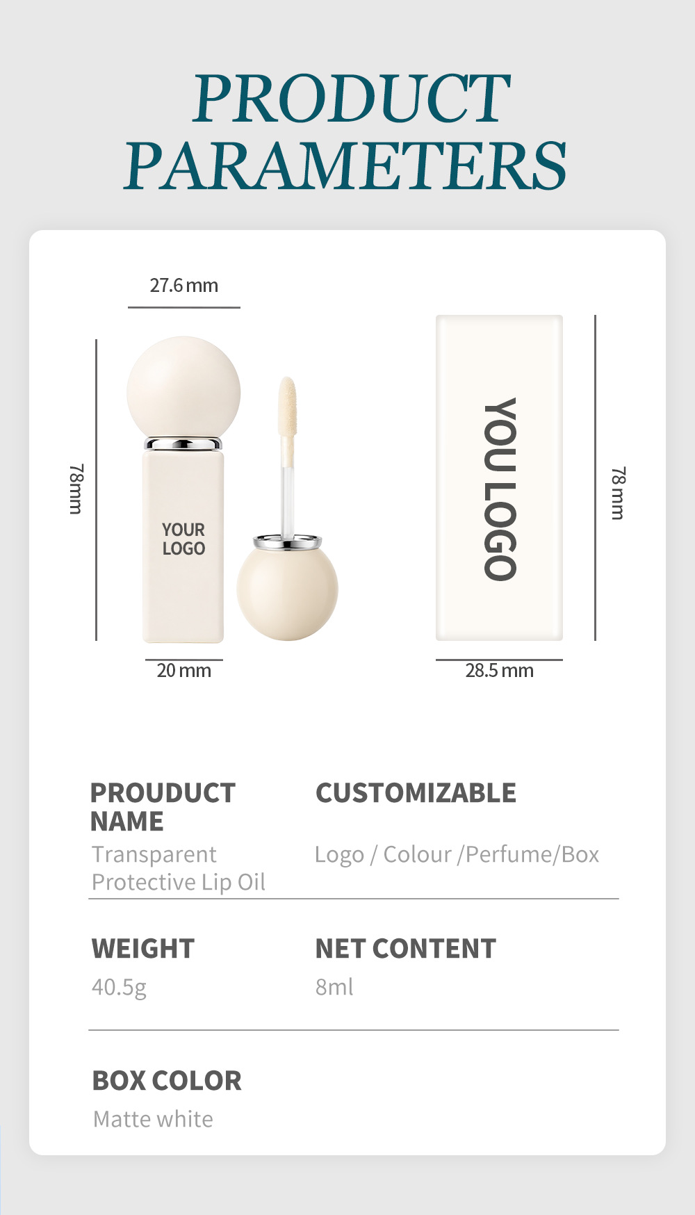 Custom SPF50+ Sunscreen Lip Oil | Private Label Clear Lip Oil Custom SPF50+ Sunscreen Lip Oil | Private Label Clear Lip Oil