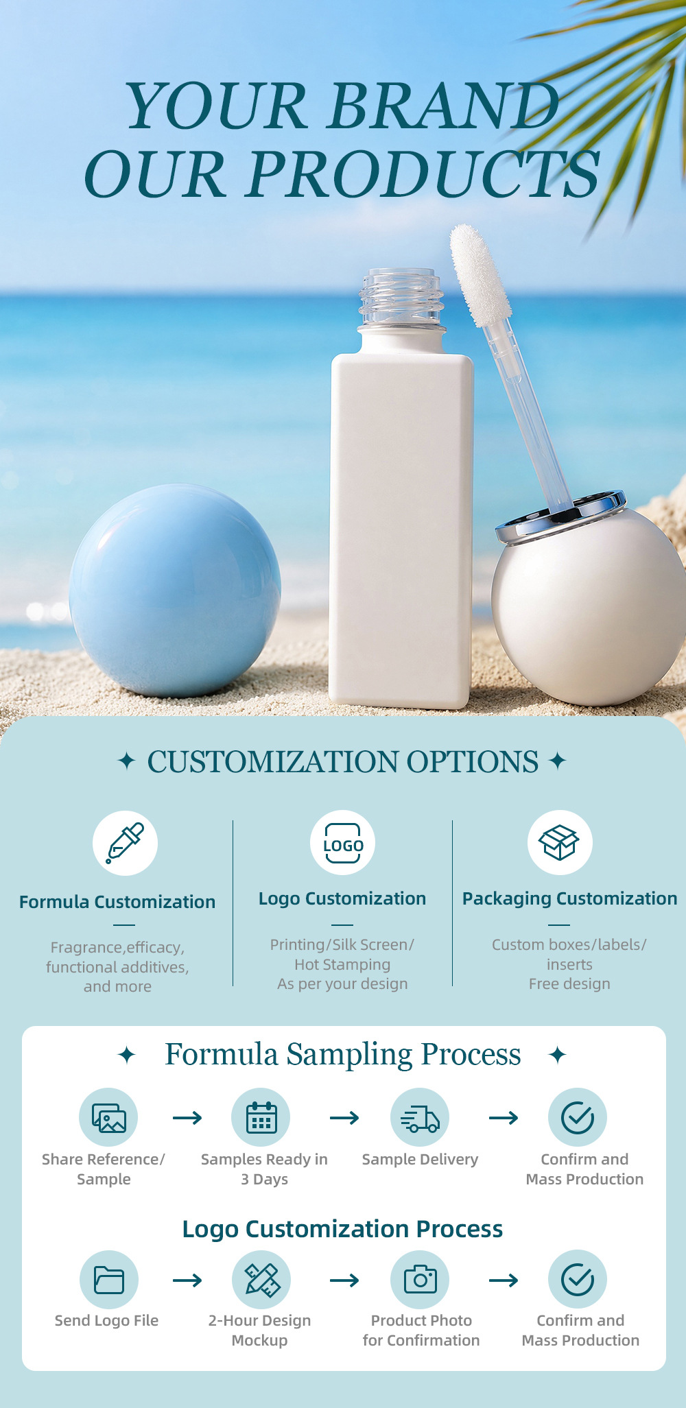 Custom SPF50+ Sunscreen Lip Oil | Private Label Clear Lip Oil Custom SPF50+ Sunscreen Lip Oil | Private Label Clear Lip Oil