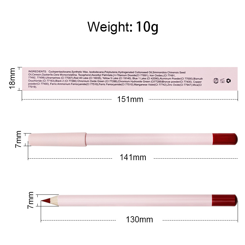Custom Waterproof Matte Lip Liner Pencil - Private Label Long-Lasting Lipliner